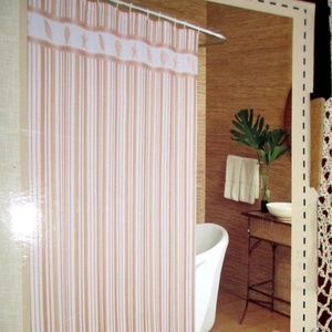 Caribbean Joe COASTAL Fabric Shower Curtain Stripe